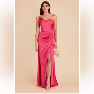 Birdy Grey Jennifer Matte Satin Dress in Bon Bon Pink